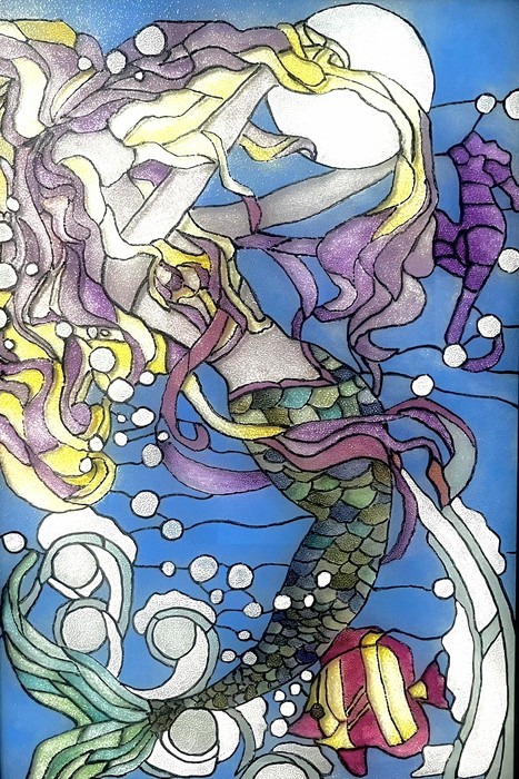 Moonlit Serenade / Samaneh Jafari /  40 × 60 cm / 2013 / Vitray (Stained Glass Painting) / $500