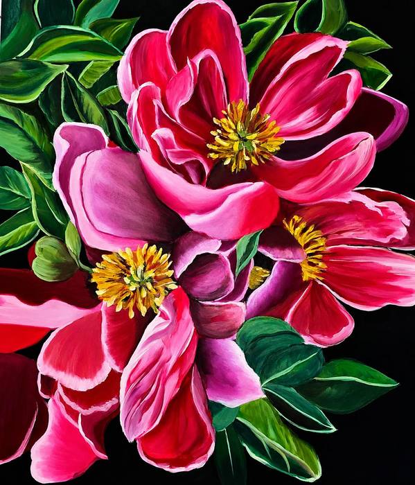 Blooming in the Dark / Yegane Mohammadi / 80 × 90 cm / 2025 / Oil Color / $200