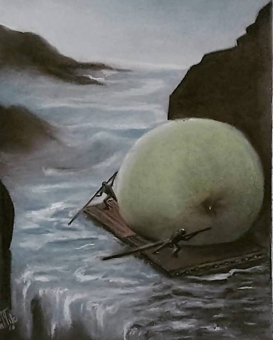 Apple of Life / Malihe Mirzae /i 30 × 40 cm / 2024 / Oil Painting / Not for Sale