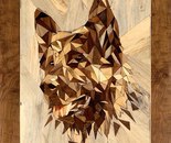 Silent Guardian / Nazila Bemanian / 30 × 40 cm / Wood Marquetry (Natural Wood Veneers) / $200