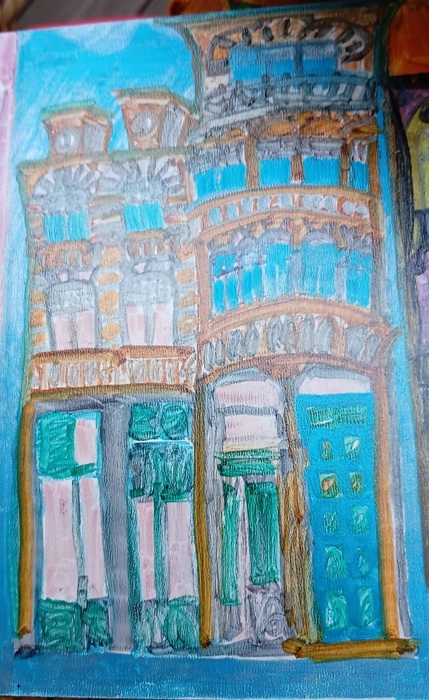Wooden plaques one street