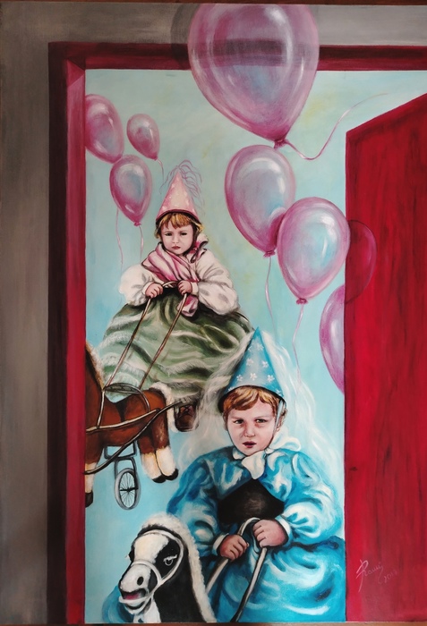 La Finestra Rossa, acrilico su tela, 70x100, 2017