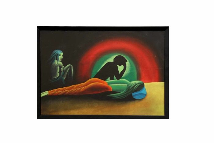 A painting on canvas which is inspiring the awareness of HIV