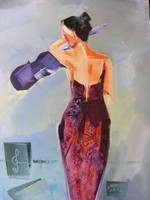 Lady and the violin