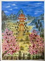 Sakura adoring pagoda