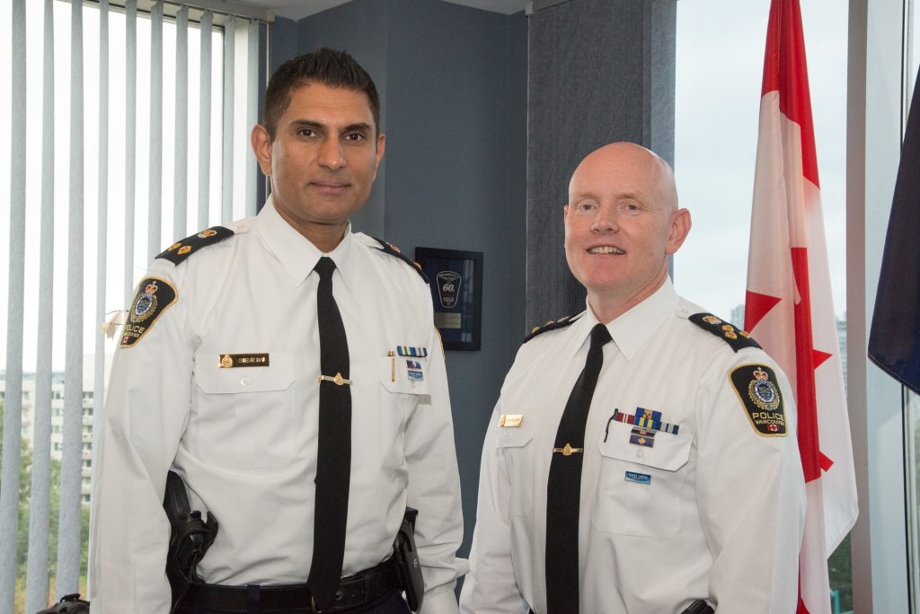 VPD Chief Adam Palmer with his Deputy Steve Rai.