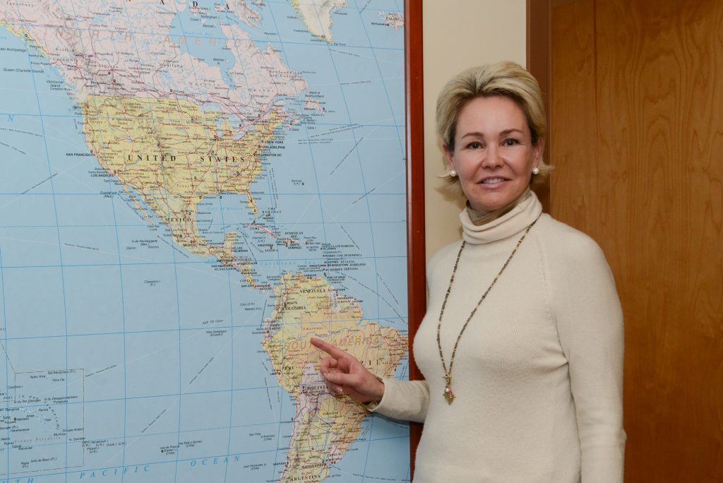 Dr. Suni Boraston indicating the tropics as the Zika hot spot. Photo: Ray Hudson