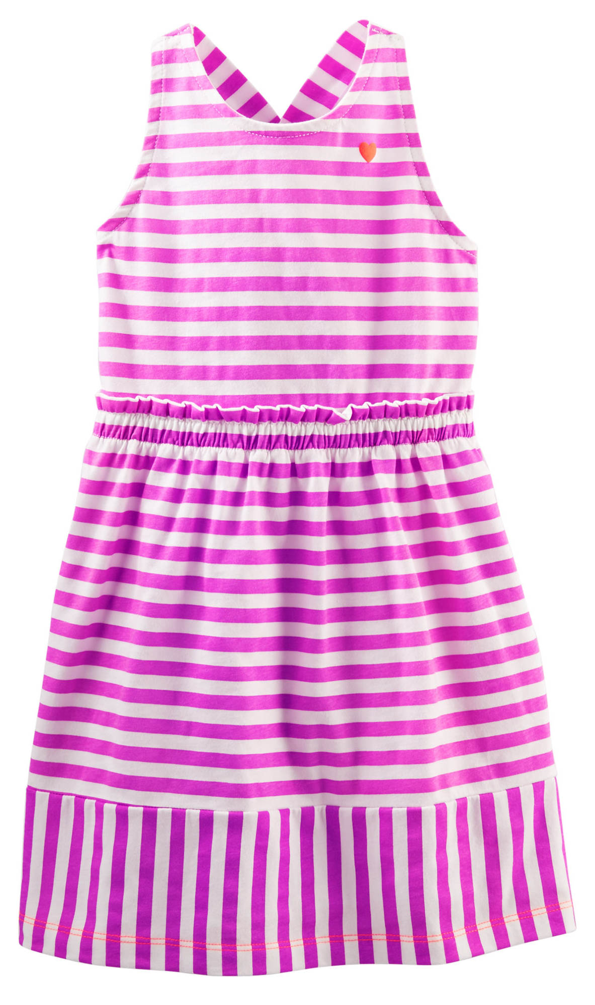 OshKosh B'gosh Girl's Dress Purple White Striped - Picture 2 of 2