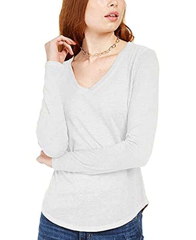 Ultra Flirt Juniors' LongSleeved Textured Boyfriend TShirt White eBay