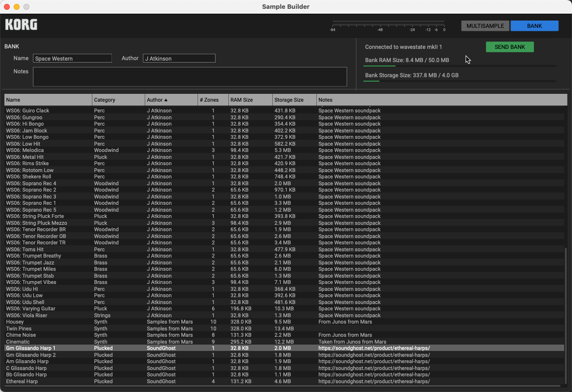 Korg wavestate Sample Builder