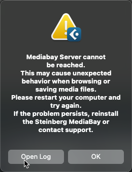 Steinberg MediaBay Server error