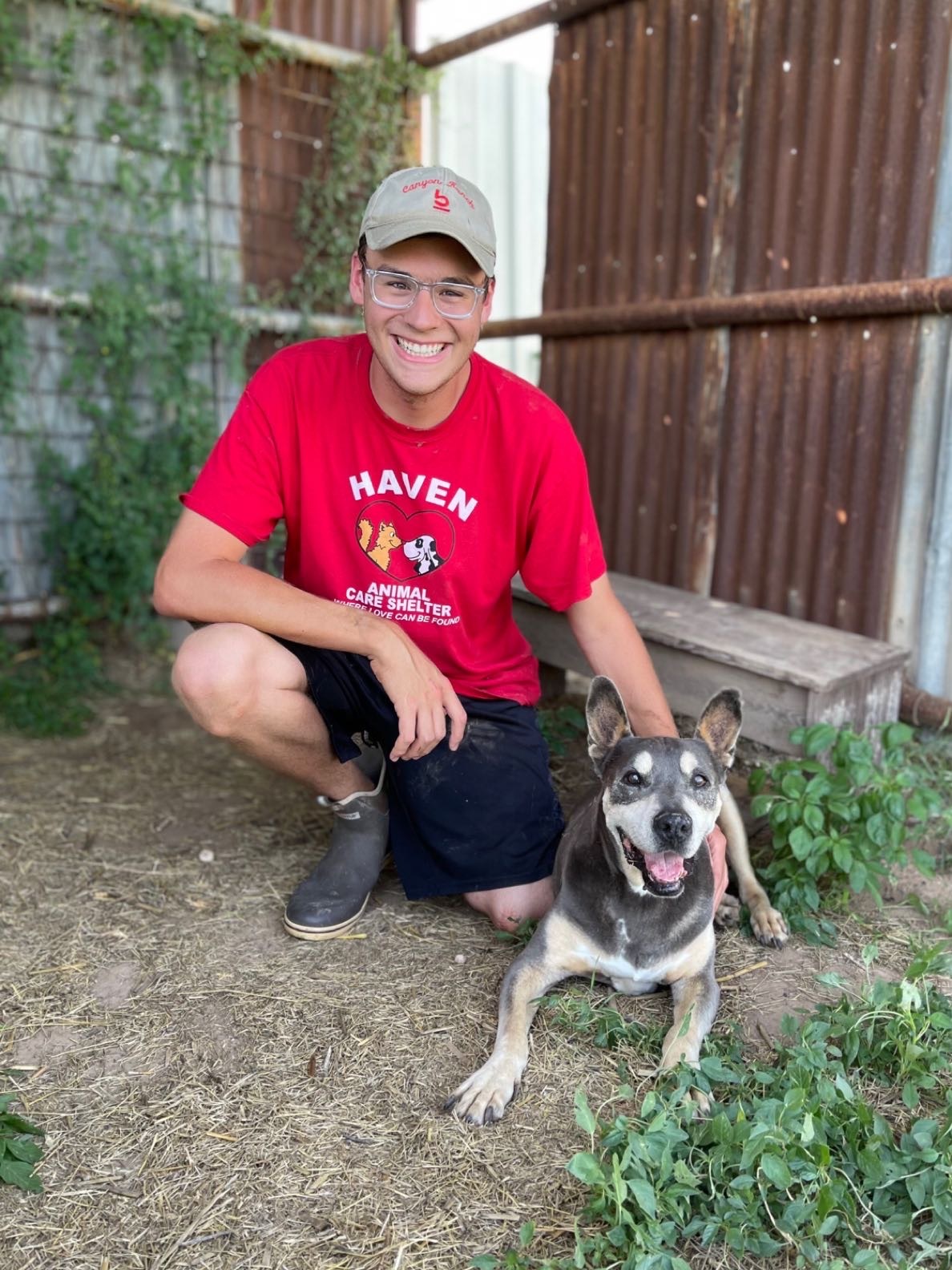 person posing with a dog - heartwarming rescue stories