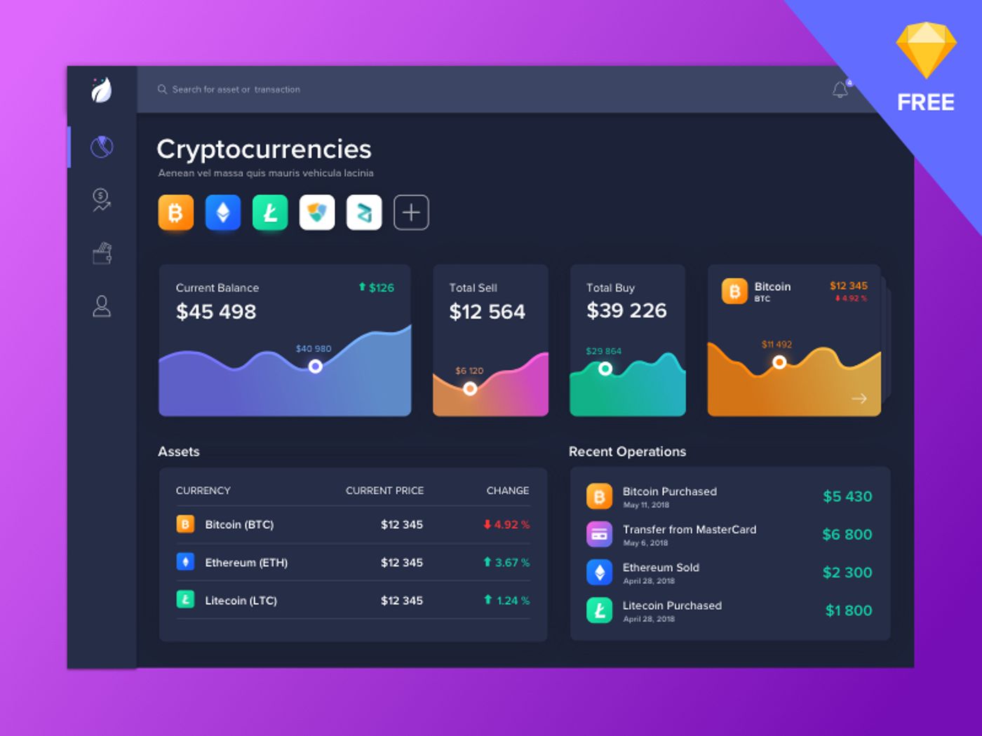 Bestfolios - Crypto Dashboard Web | Dark