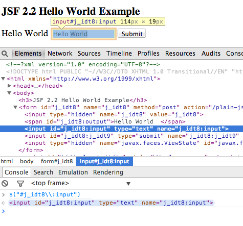 JSF Hello World Application