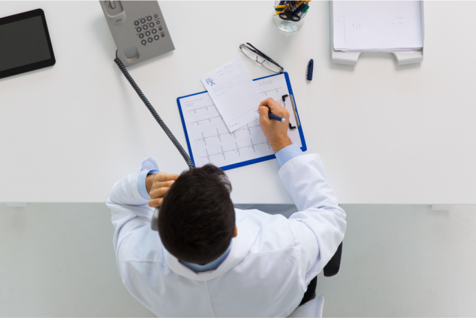 Telemedicine doctor talking to a patient