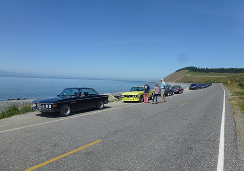 Taking a break on a BMW Club Whidbey Island Driving Tour
