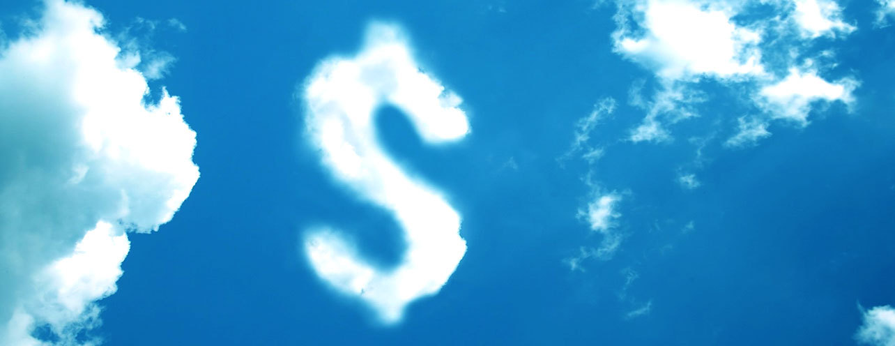 Cloud Dollar Sign Treated I Stock