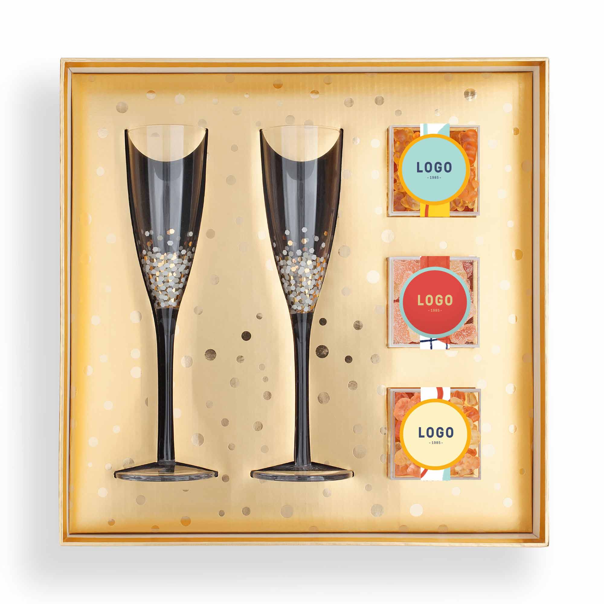 130244 pop the champagne gift set custom label on each candy box