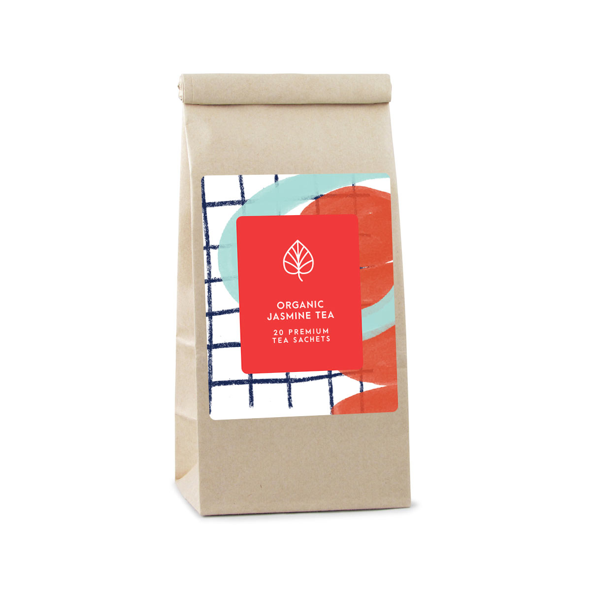 130230 large bag premium tea full color digital label