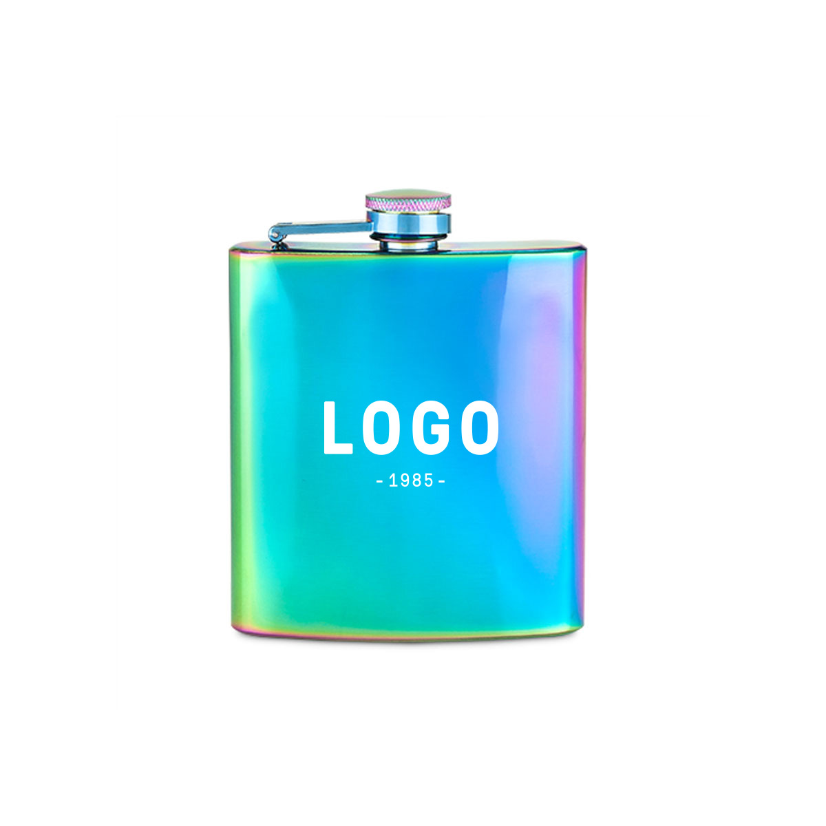 122696 unicorn flask one color one location imprint