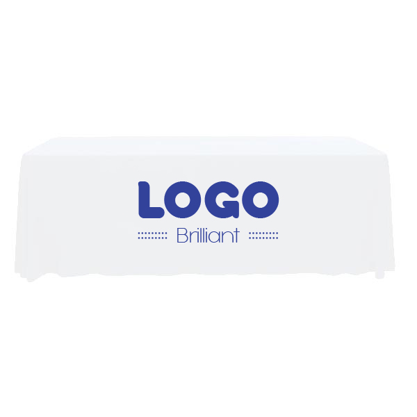137204 throw style tablecloth 8 foot 8 one color imprint