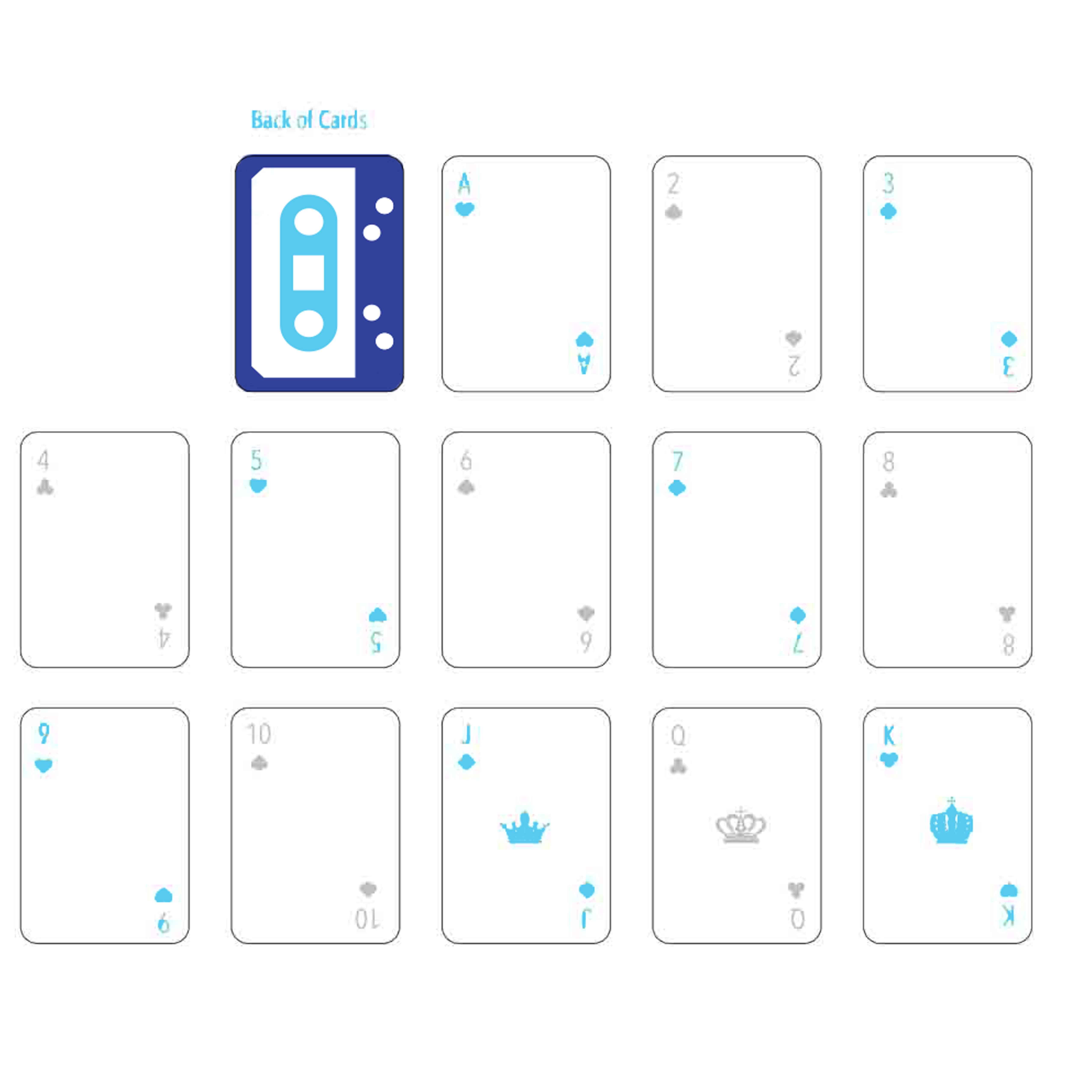 134857 custom playing card deck full color full bleed digital imprint one back design unique design for each card front clear acetate box