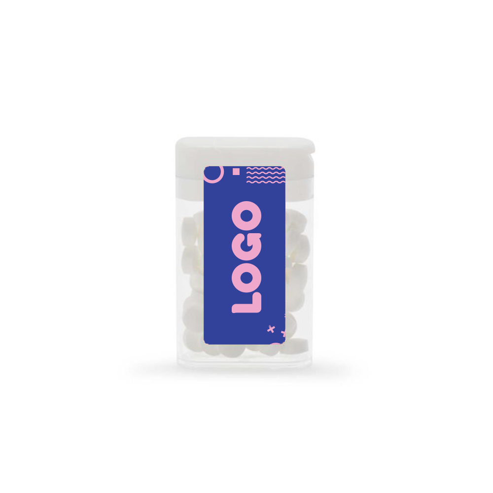 134833 flip top mint dispenser full color digital label