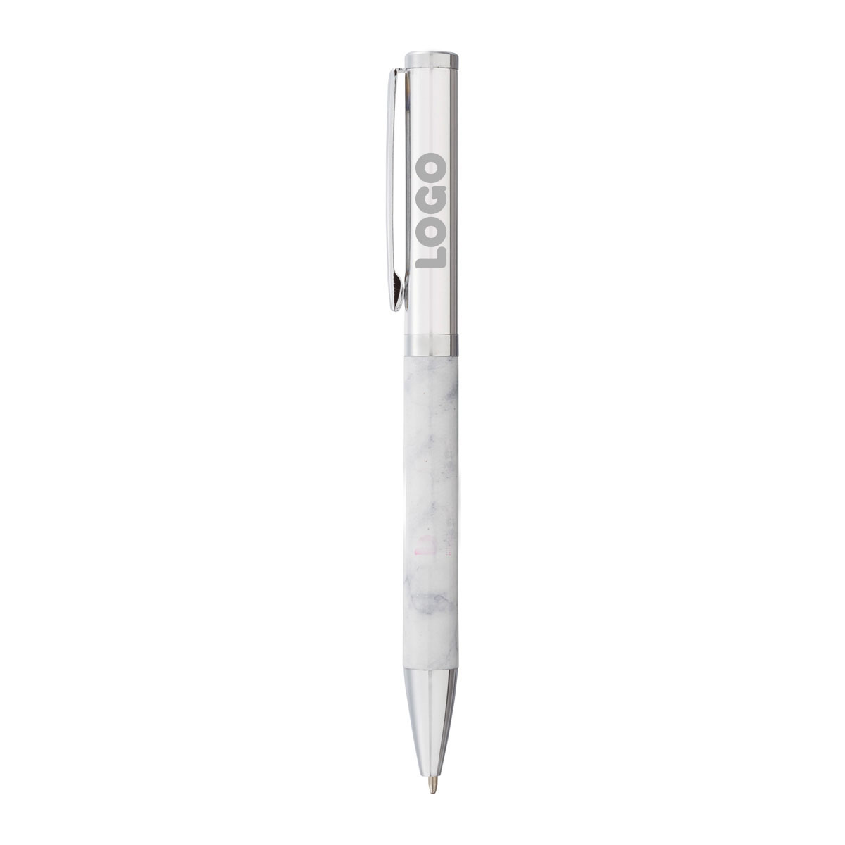 134777 marble ballpoint one color one location imprint or laser on upper cap