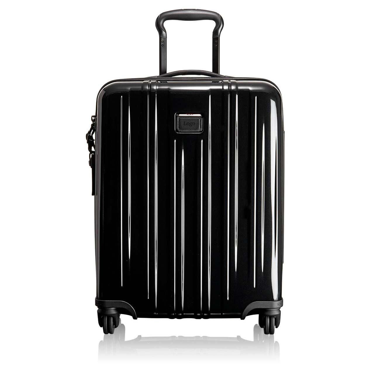 165507 international slim carry on debossed logo personalized initials on tag