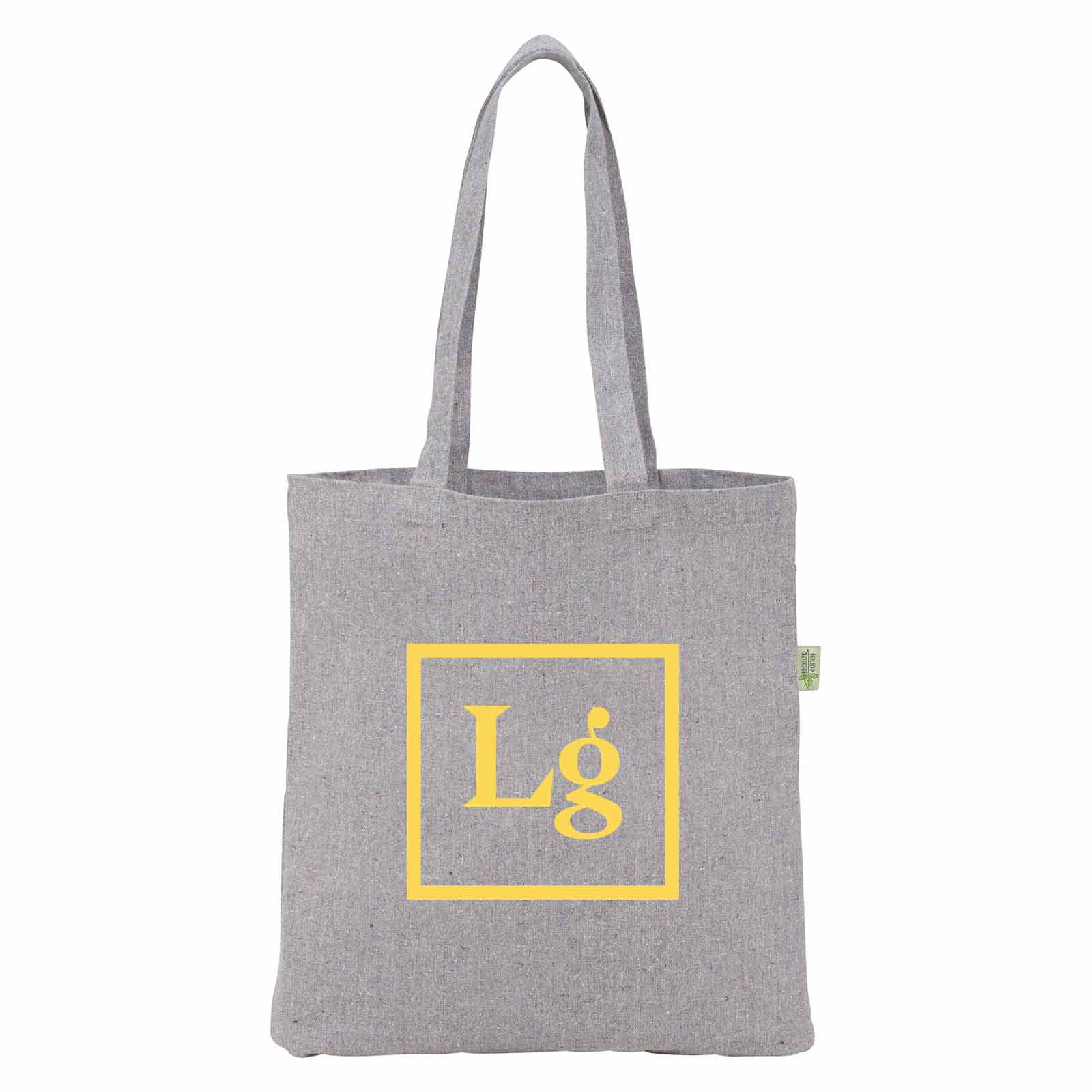 199795 speckled recycled cotton tote one color one location imprint