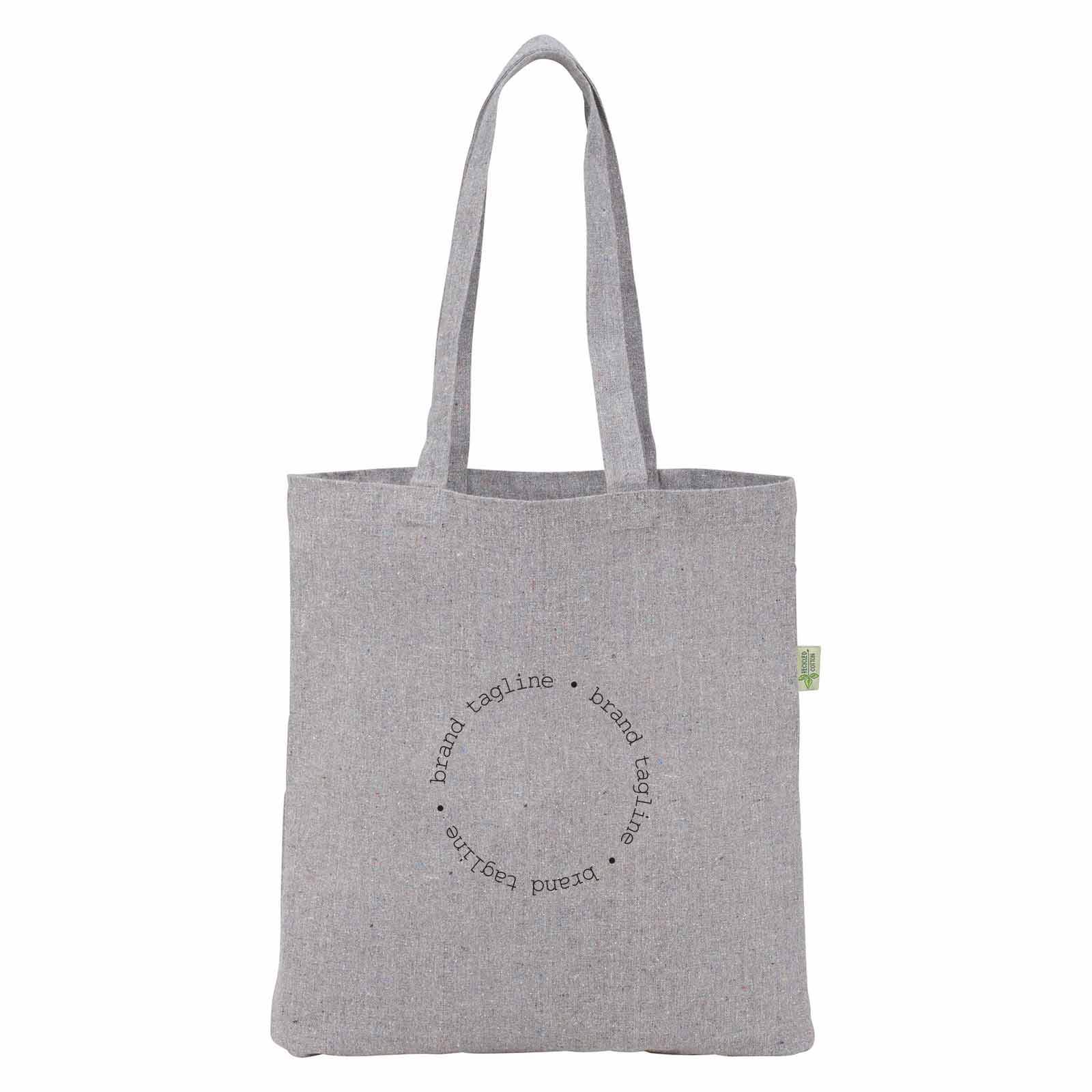 242995 speckled recycled cotton tote one color one location imprint