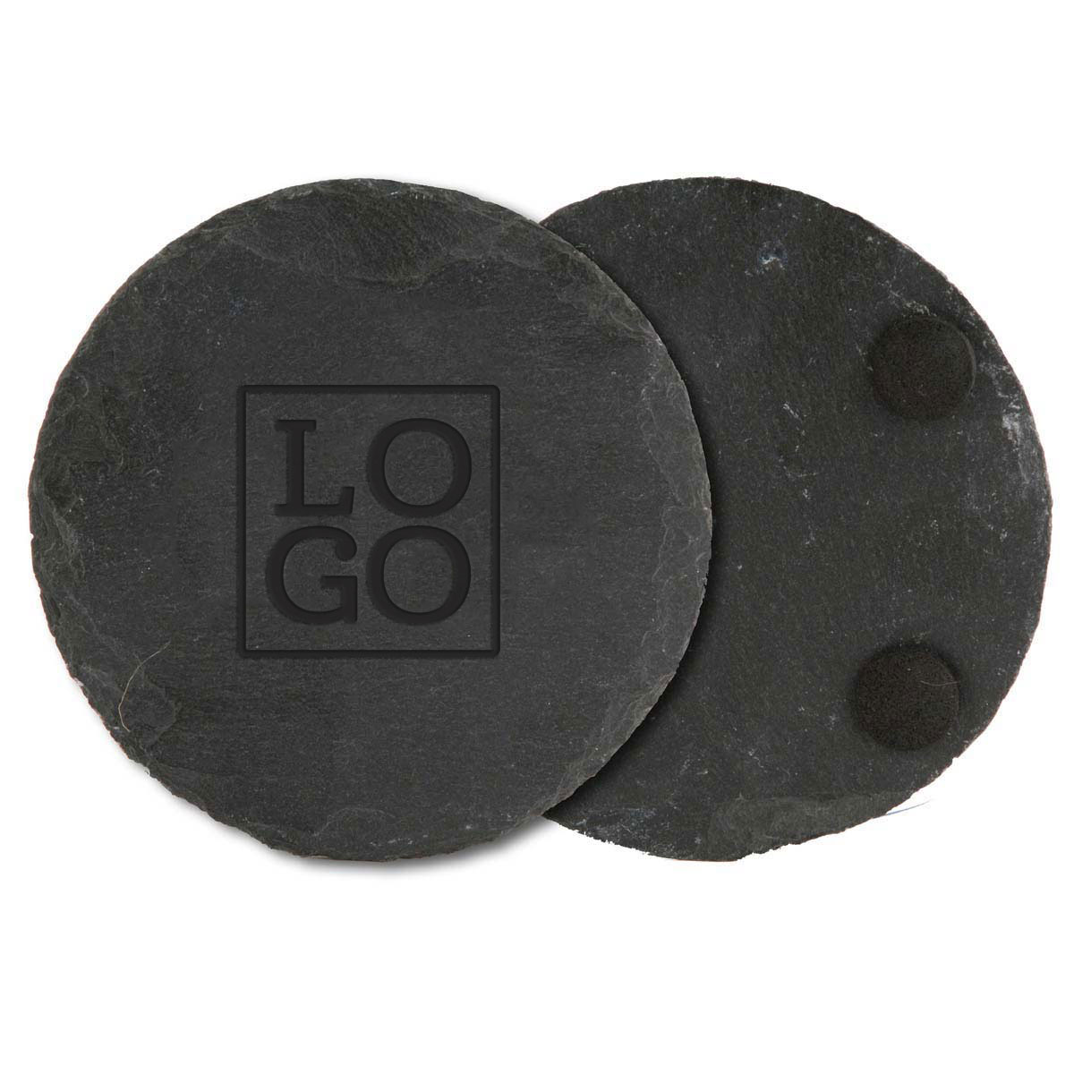 250793 round slate coaster one location laser engraved