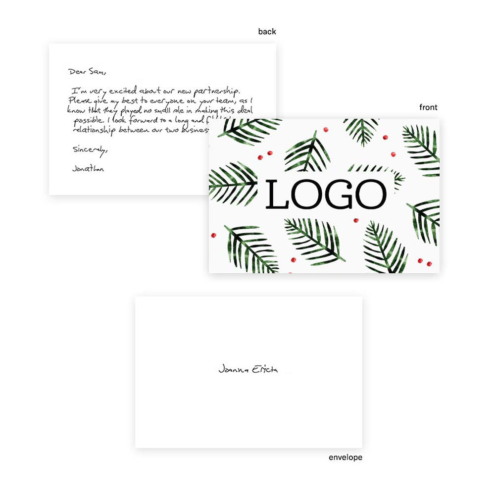250814 handwritten notecard full color front with custom handwritten message on back addressed handwritten envelope