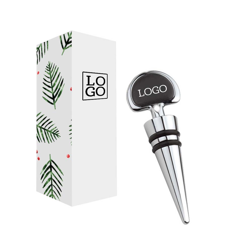 250833 vegan leather bottle stopper one color one location print on stopper custom gift box with full color imprint