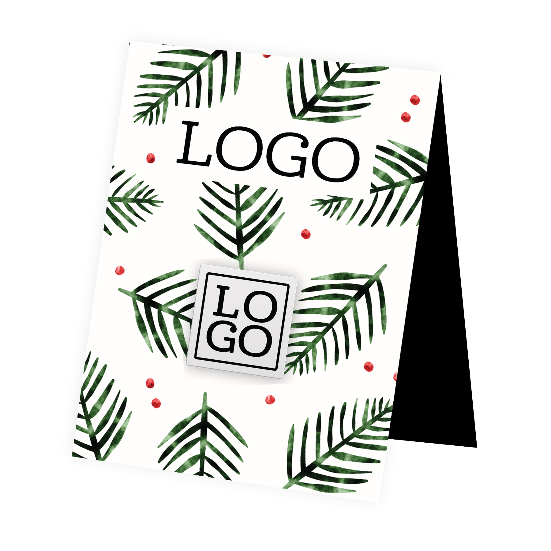 250732 enamel pin with premium folded backer 0 75 pin and magnetic backing with foil stamped folded 100 lb colored cardstock backer
