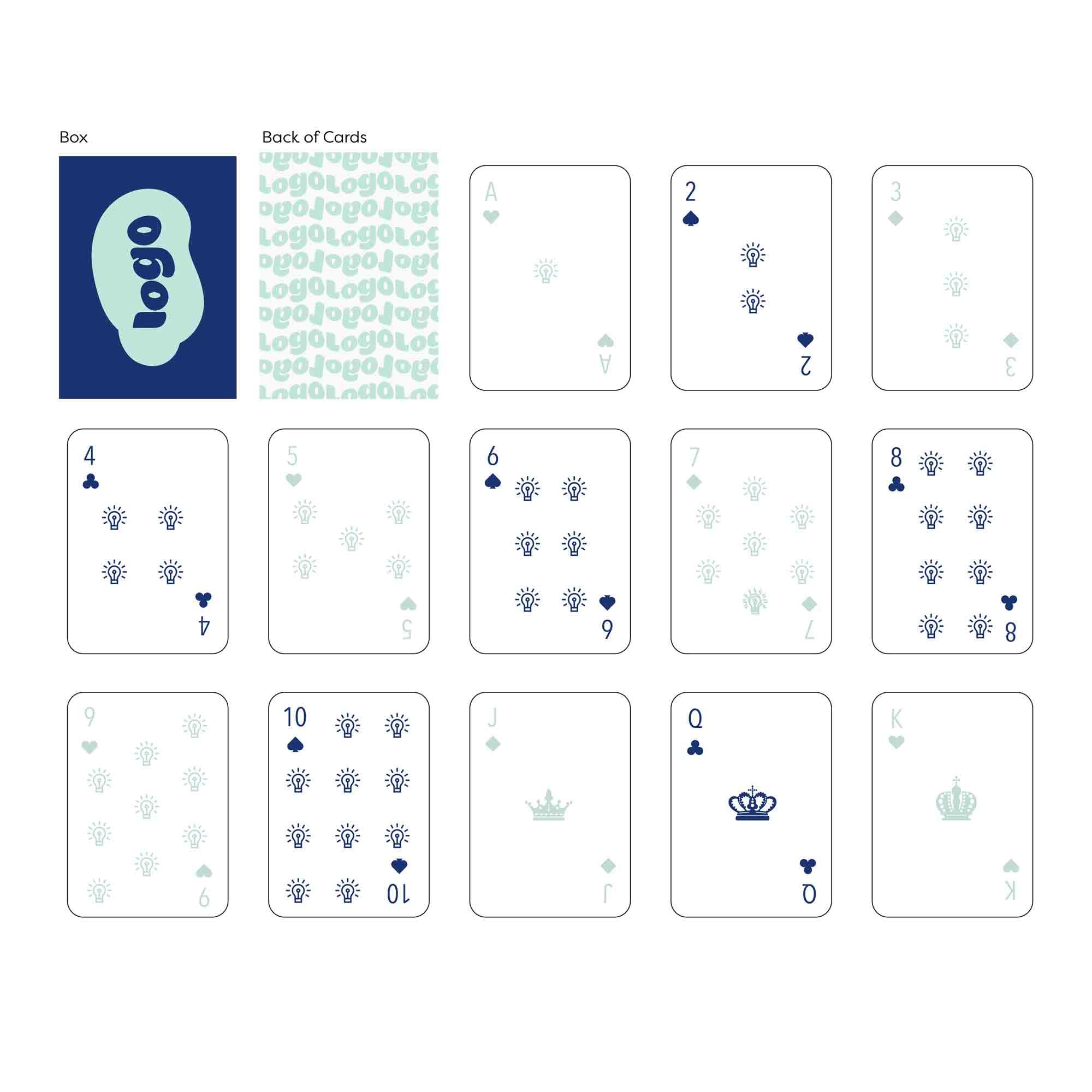 267892 custom playing card deck full color full bleed digital imprint one back design unique design for each card front full color full bleed custom box