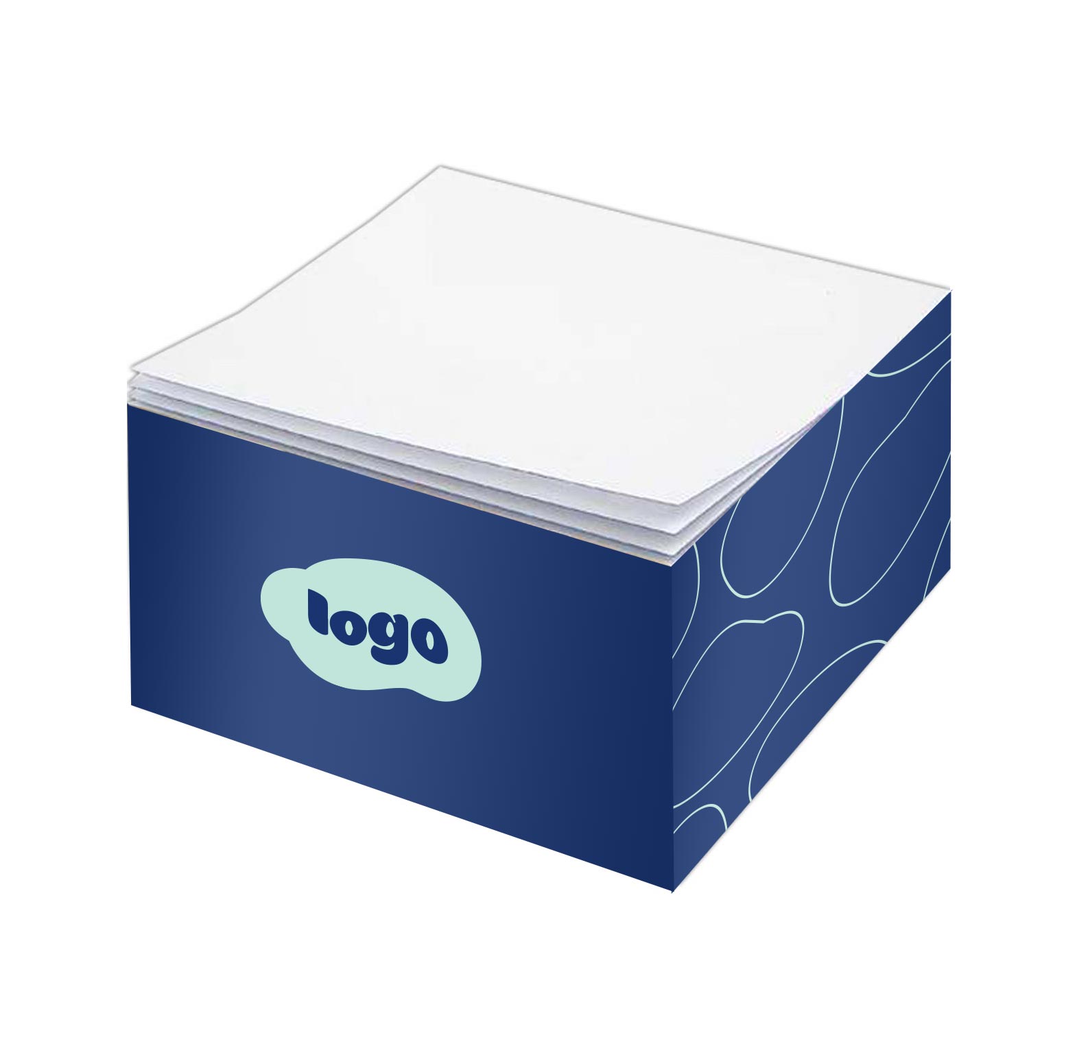 268064 half cube note pad full color printed sides no imprint on top sheet