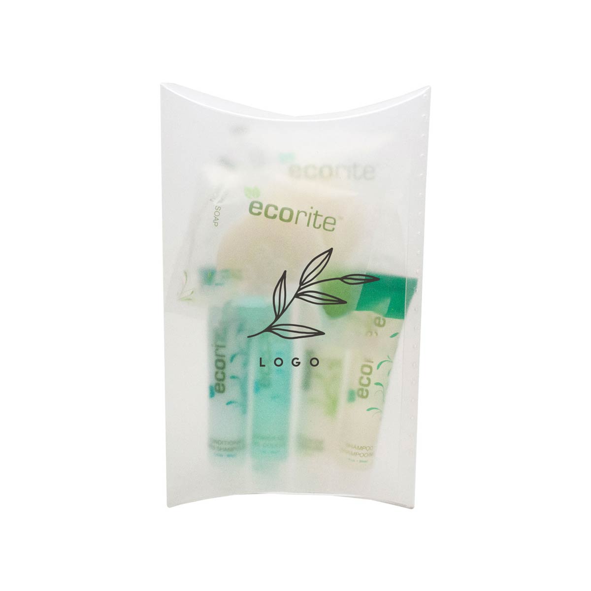 289317 eco amenity kit one color one location imprint on pillow box standard imprint colors