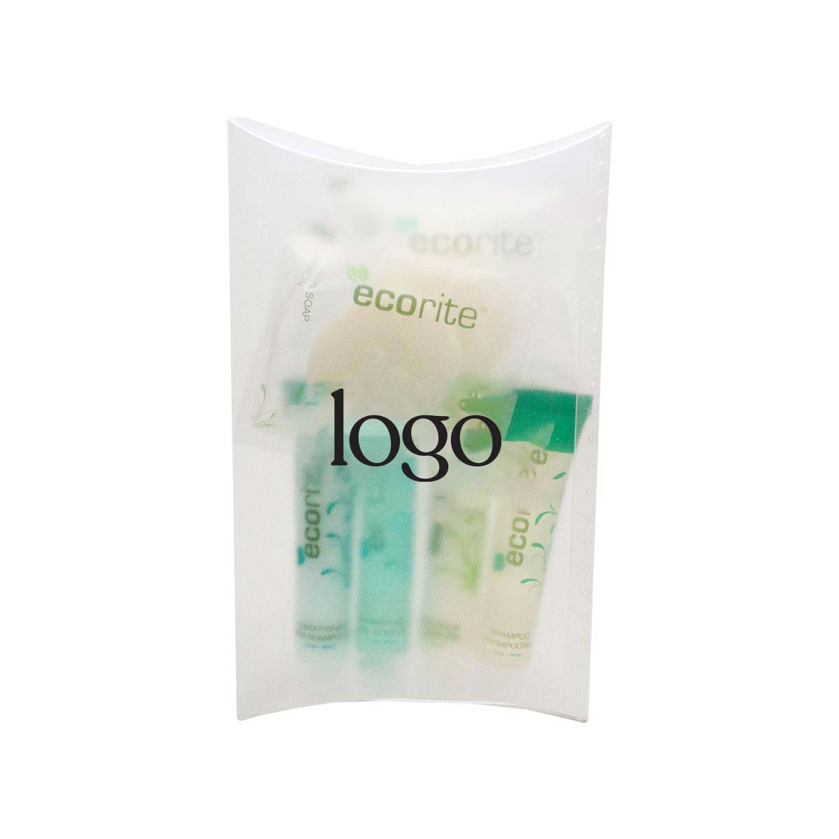 298536 eco amenity kit one color one location imprint on pillow box standard imprint colors