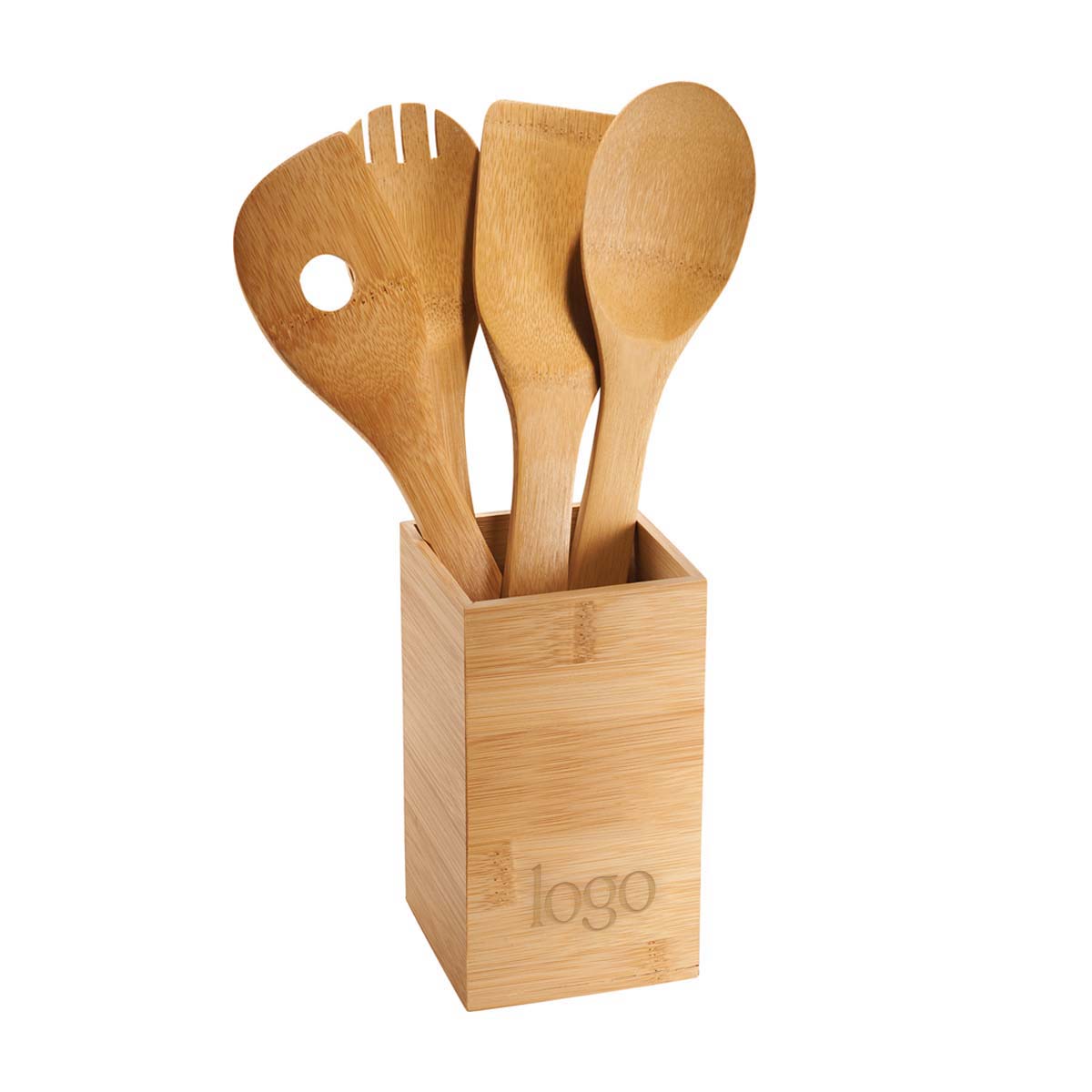 302270 bamboo kitchen set one location laser engraved