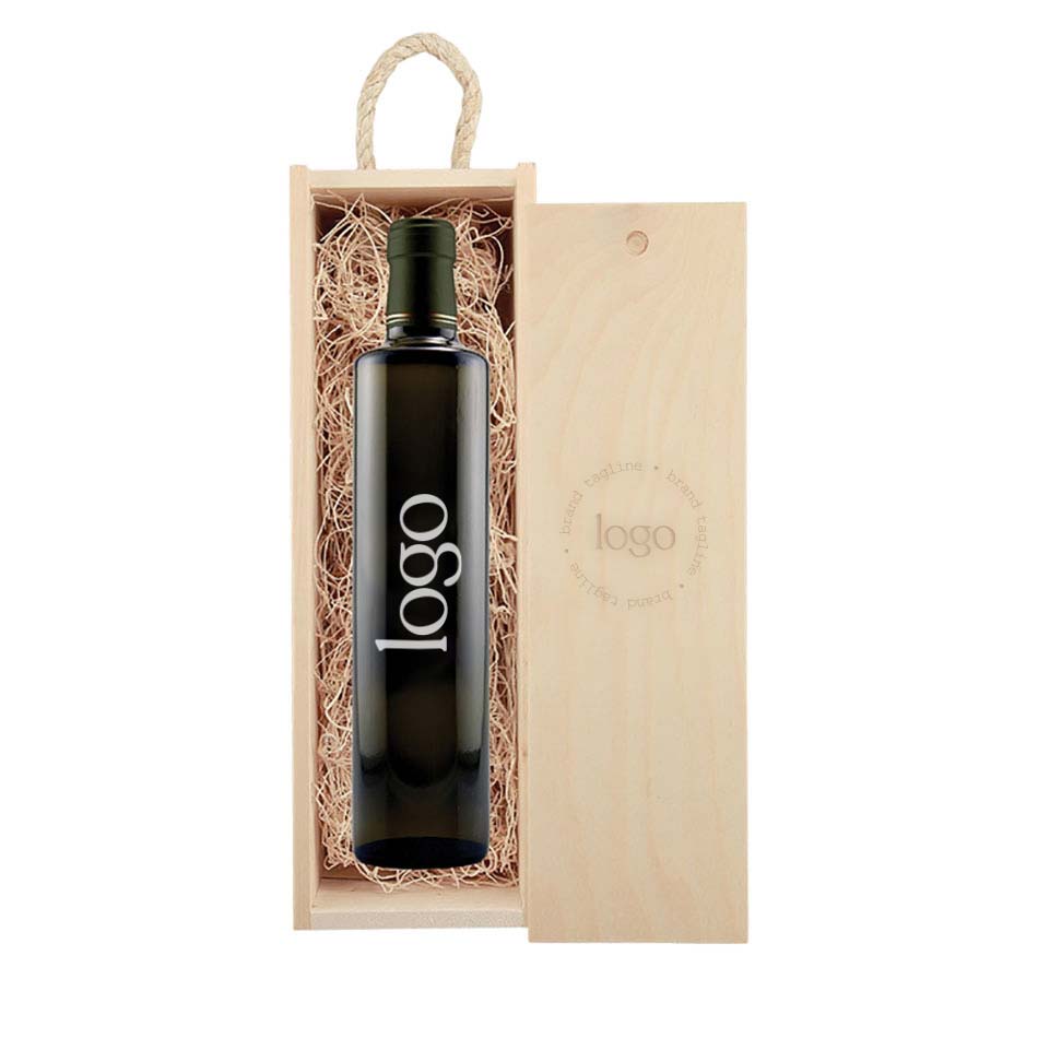 302242 rustic olive oil gift set etched bottle with color fill laser engraved box
