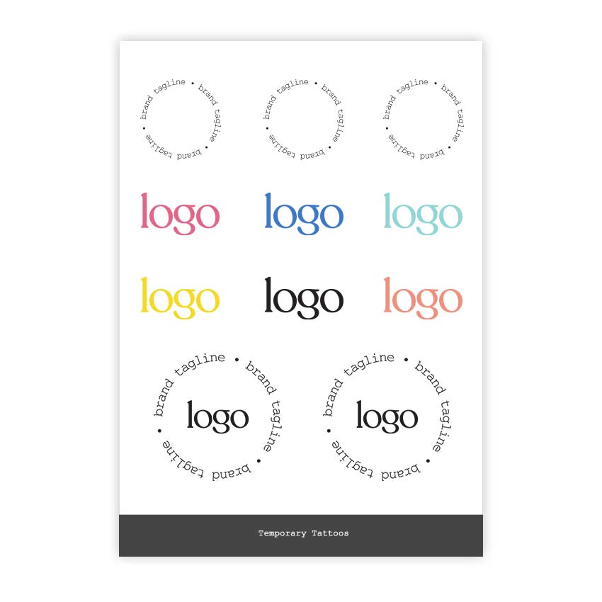 302336 custom temporary tattoos packaged in clear bag full color