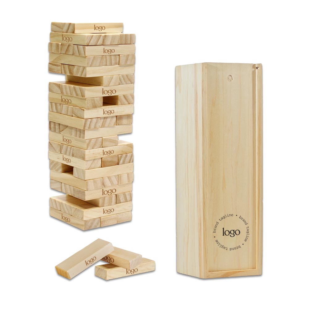 302316 tumbling tower game full color box one full color or laser engraving on each block