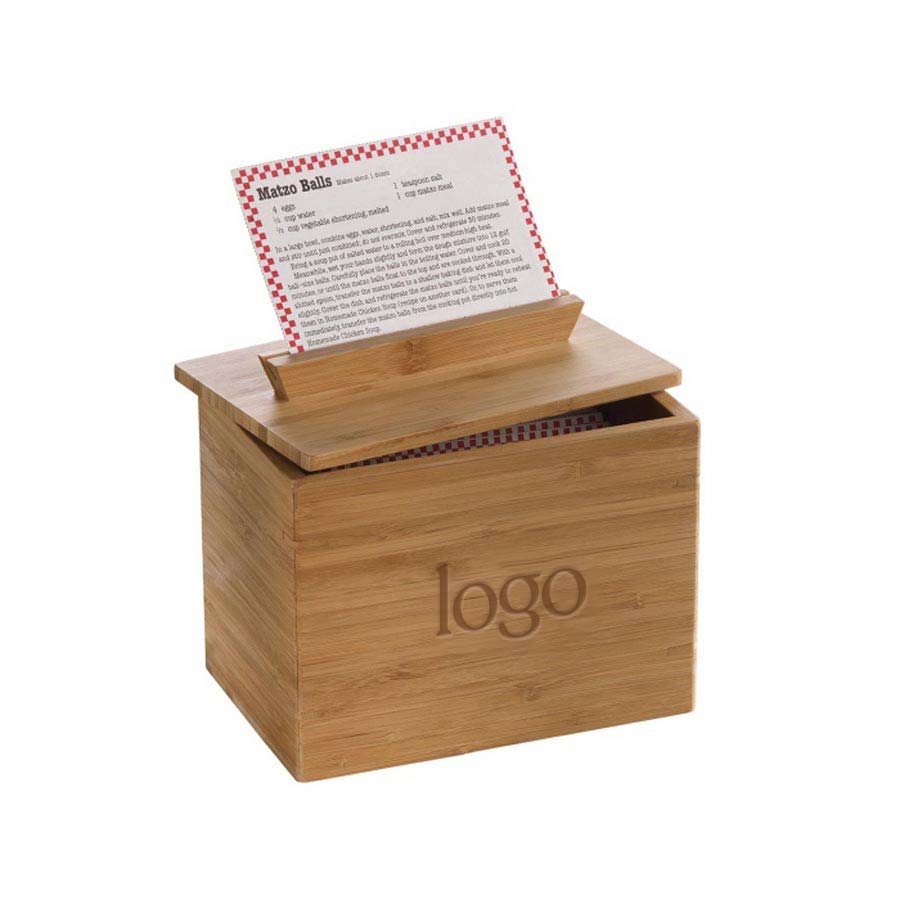 302216 bamboo recipe box one location laser engraving
