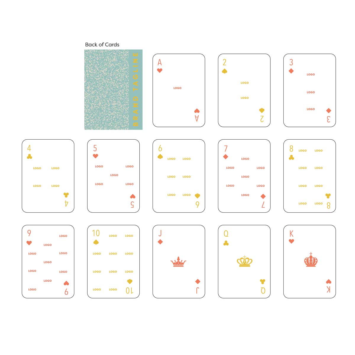 313709 custom playing card deck full color full bleed digital imprint one back design unique design for each card front clear acetate box