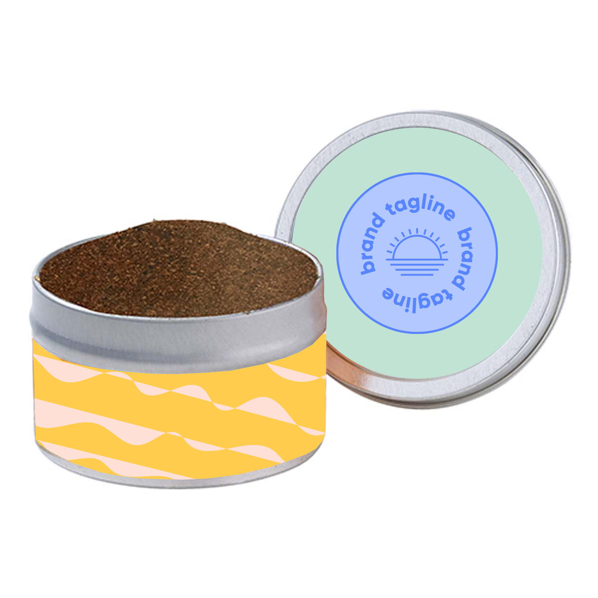 318410 spice rub tin full color label on lid and body