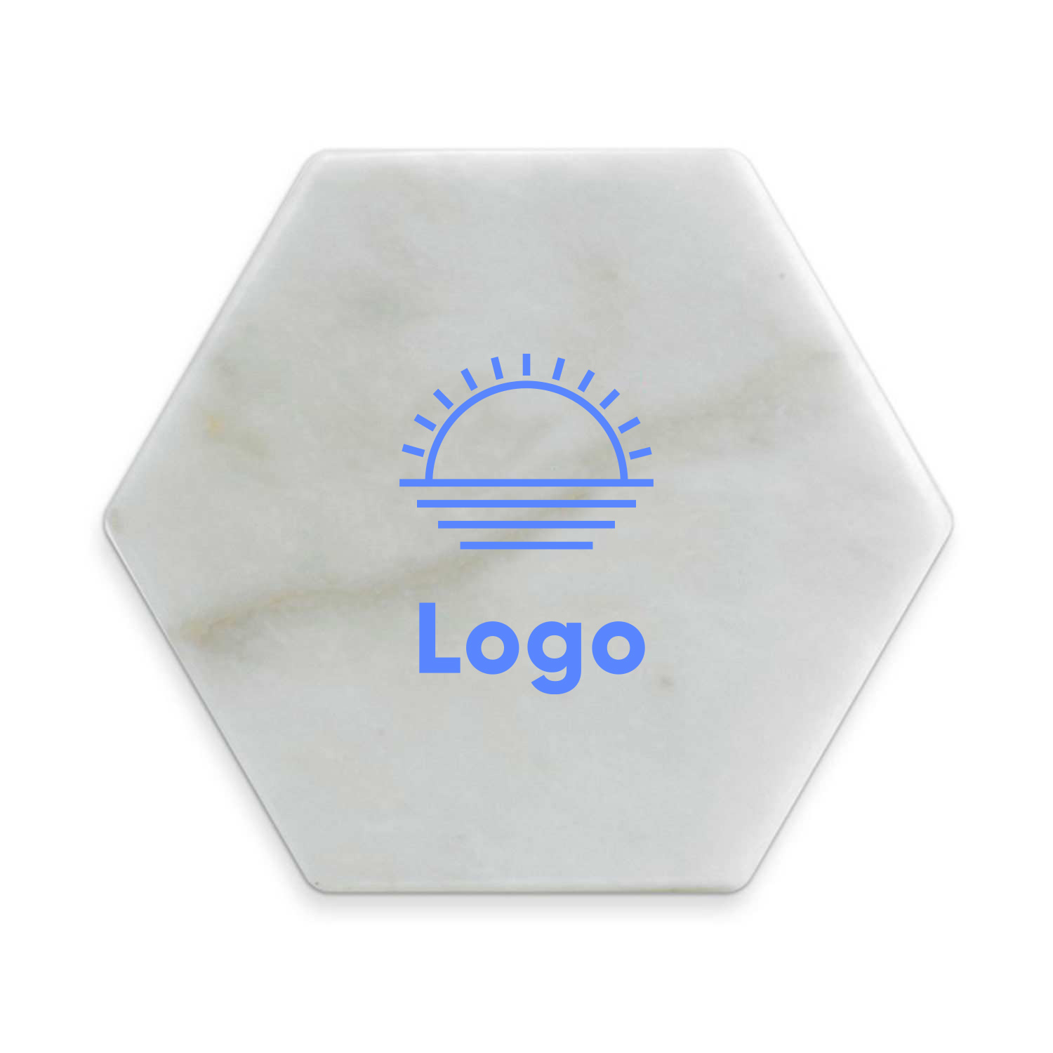 317552 marble octagon coaster one color one location imprint