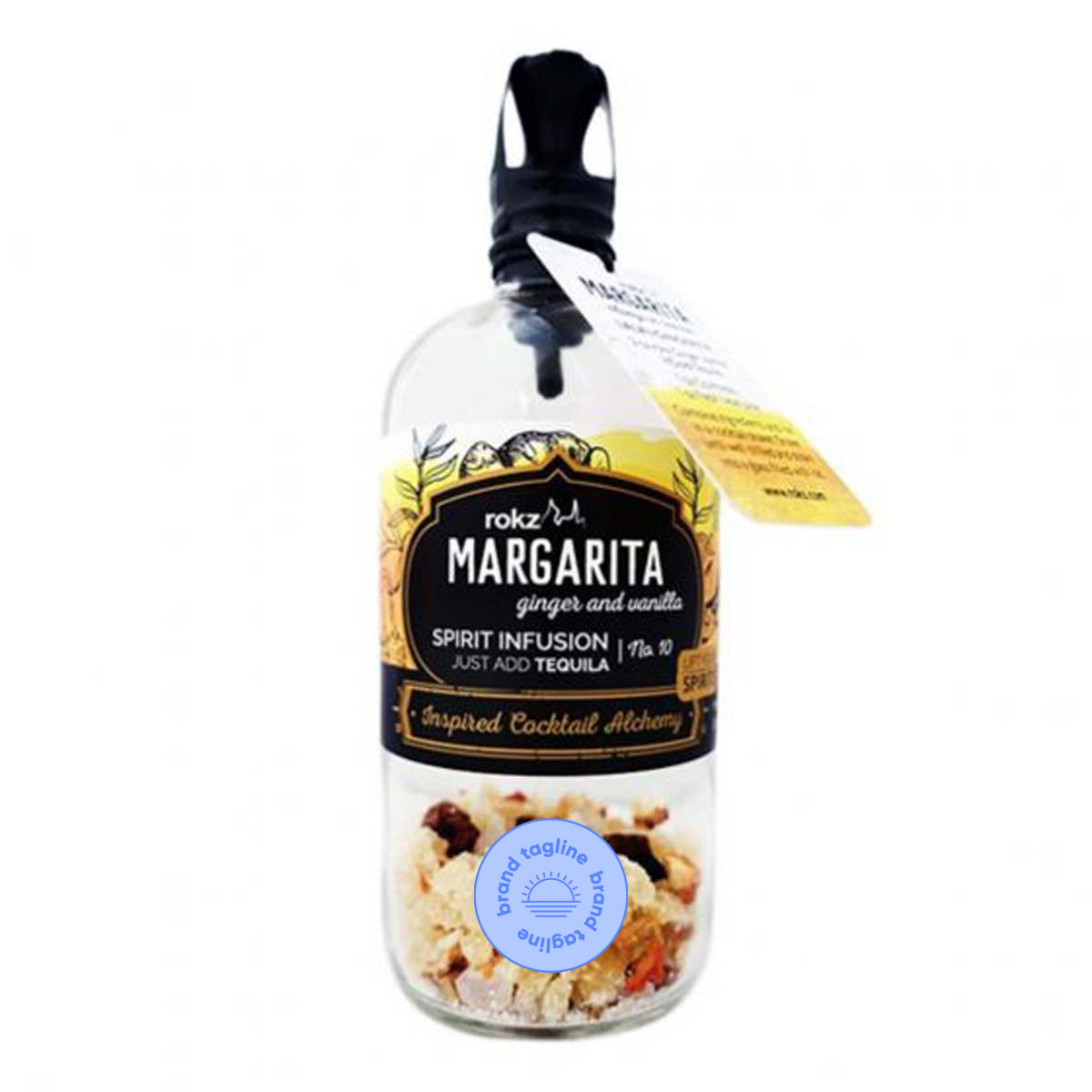 317470 margarita infusion bottle full color label white or clear 3 w