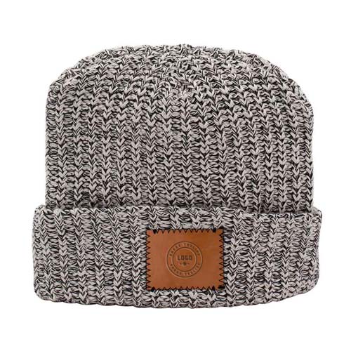 353191 cotton knit patch beanie one location blind deboss