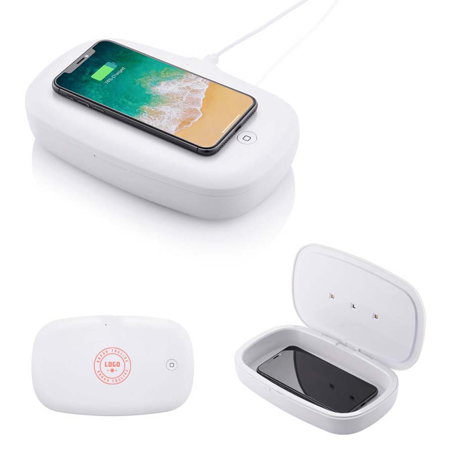 364267 boost phone sanitizer with wireless charger one color one location imprint